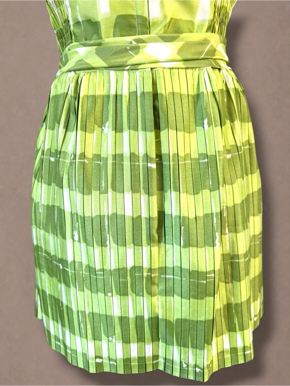 Gabar Deadstock 1960s Green Plaid Swimsuit & Skirt Set - NWT